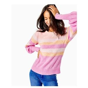 Lilly Pulitzer Ritza Striped pink peach sweater S